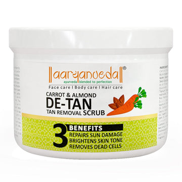 Aaryanveda Carrot & Almond Detan Tan Removal Face Scrub - 200 GM