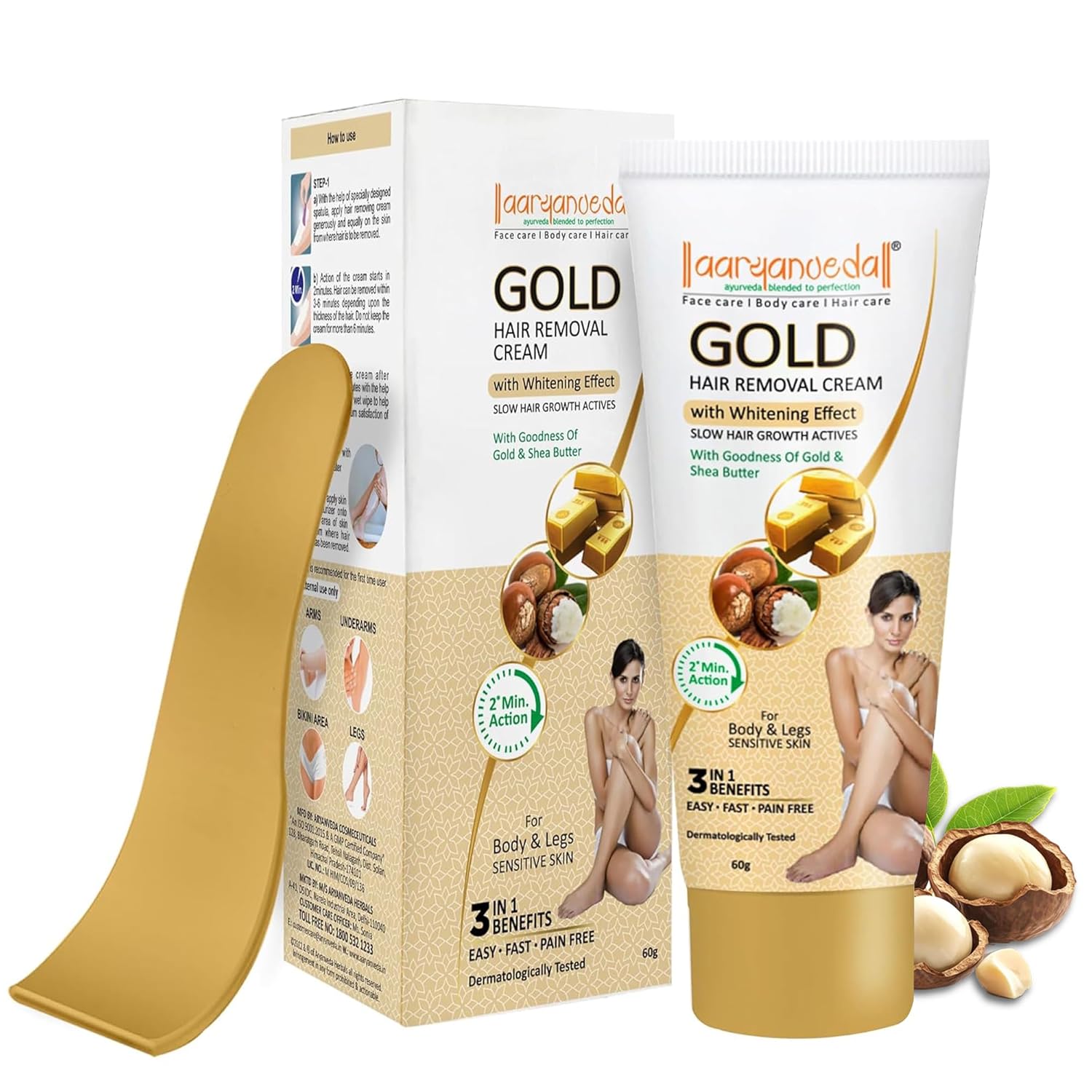 Aaryanveda Gold Hair Removal Cream - 60 GM