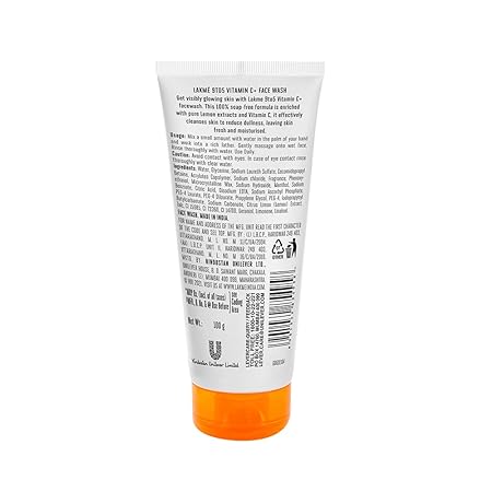 Lakme 9To5 Vitamin C Face wash - 100 GM - AtoZ Indian Products