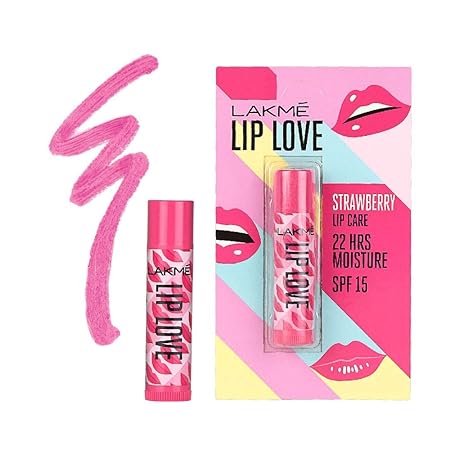 Lakme Lip Love SPF 15 Strawberry Lip Balm - 4.5 GM - AtoZ Indian Products