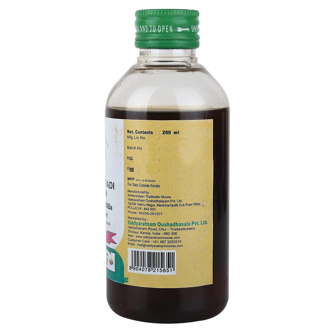 Vaidyaratnam Sahacharadi Thailam - 200 ML