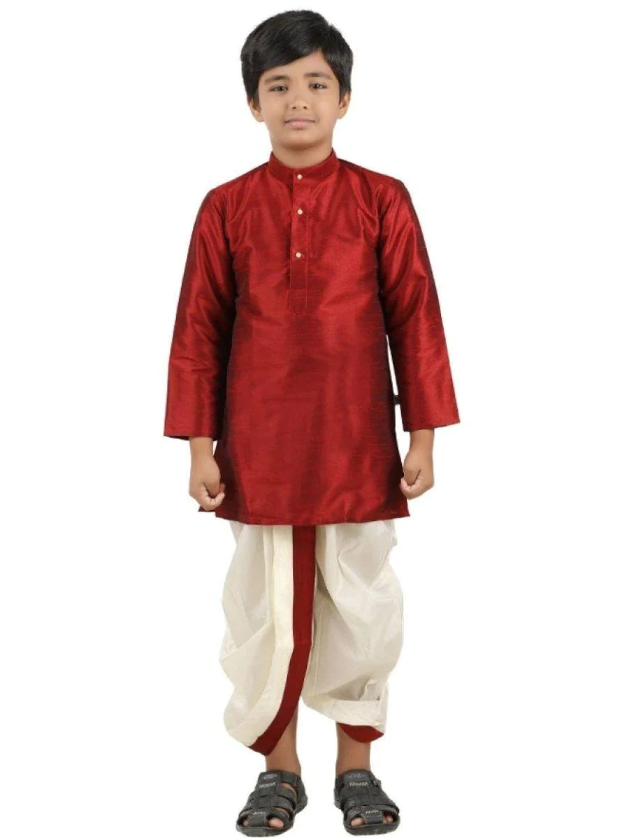 Ramraj Boys Slub Kurta Panchakacham Set - Daily Needs Products