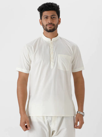 Ramraj Mens Cream Colour Short Length Kurta - Daily Needs Products