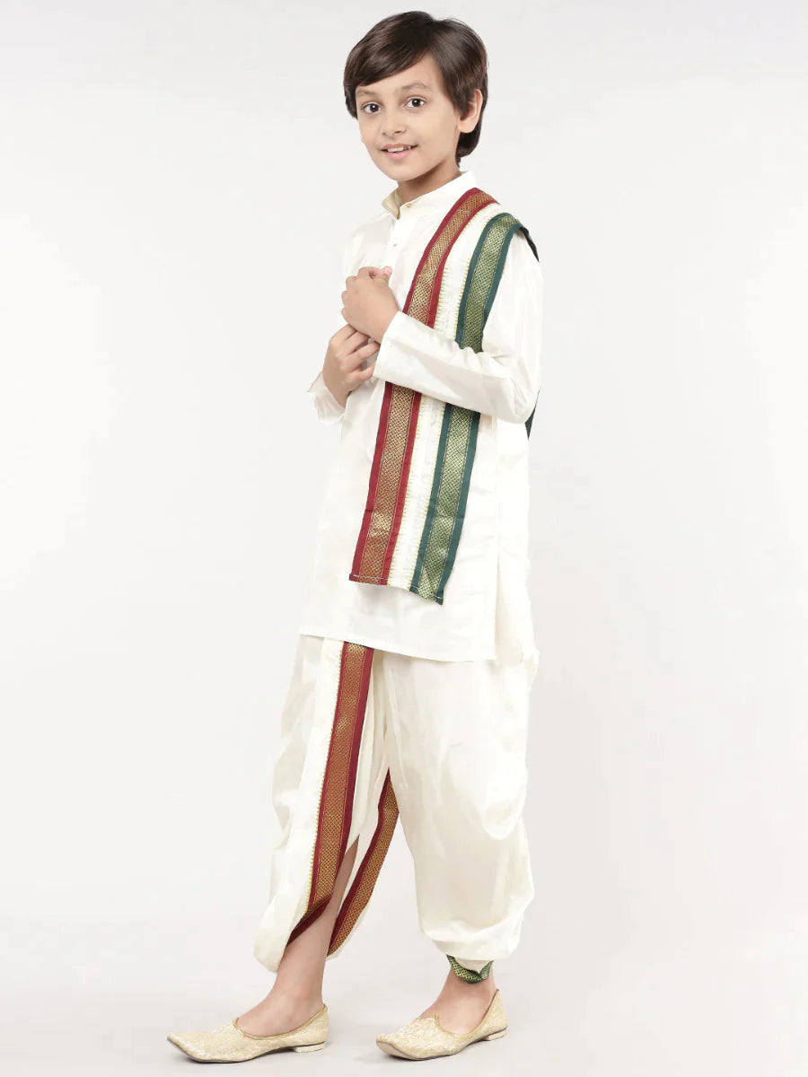 Ramraj Boys Soft Silk Kurta Panchakacham Set - Daily Needs Products