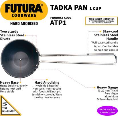 Hawkins Futura Hard Anodised Tadka Pan 10 cm Diameter 240 ml (ATP1)