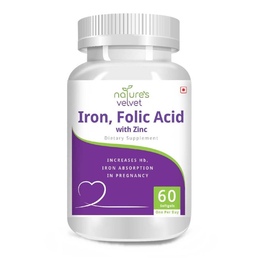 natures velvet Iron, Folic Acid & Zinc Softgels