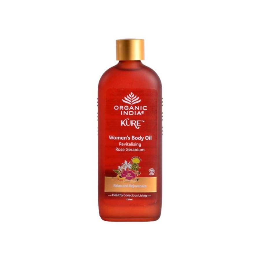 Organic India Womens Body Oil Revitalising Rose Geranium