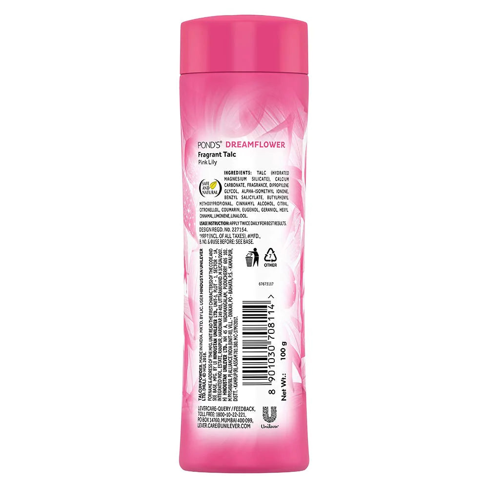 Ponds Dreamflower Fragrant Talc Powder, Pink Lilly