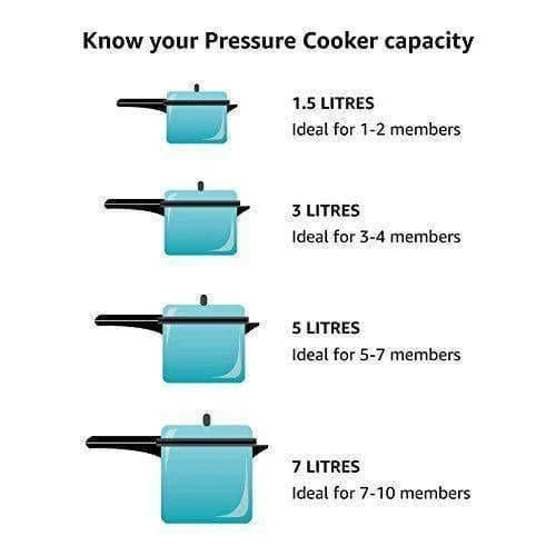 Prestige Deluxe Alpha Stainless Steel Deep Pan Pressure Cooker, 5 Litres, Silver