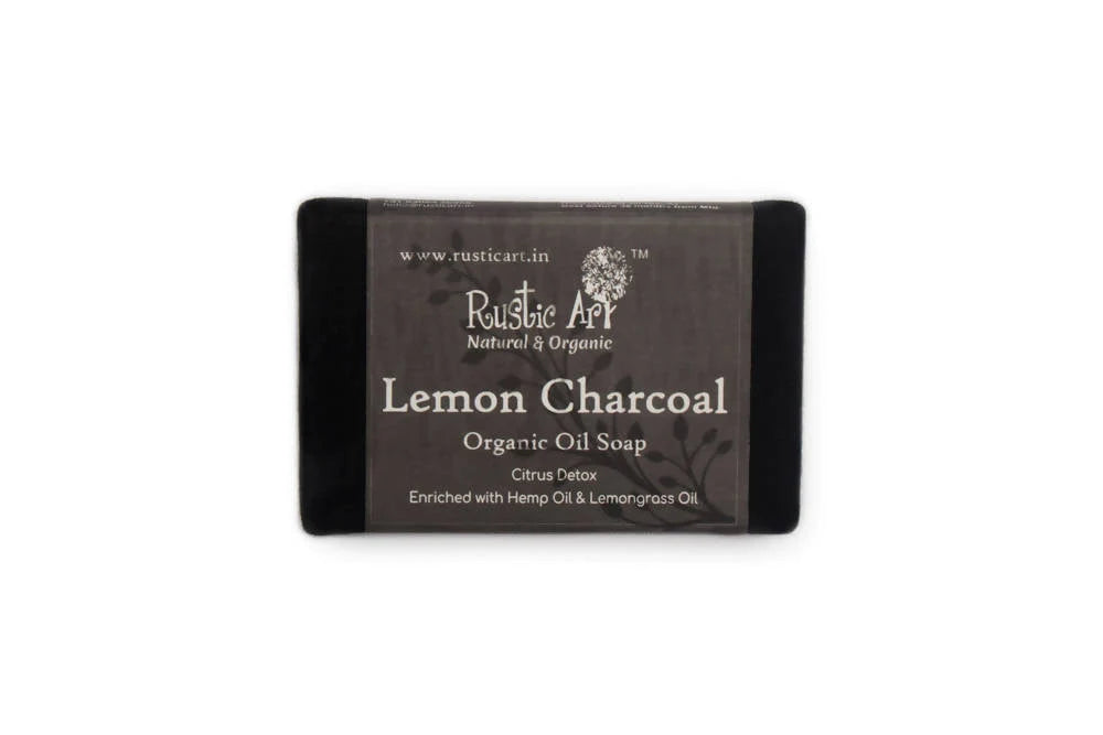 Rustic Art Lemon Charcoal Organic Oil Soap