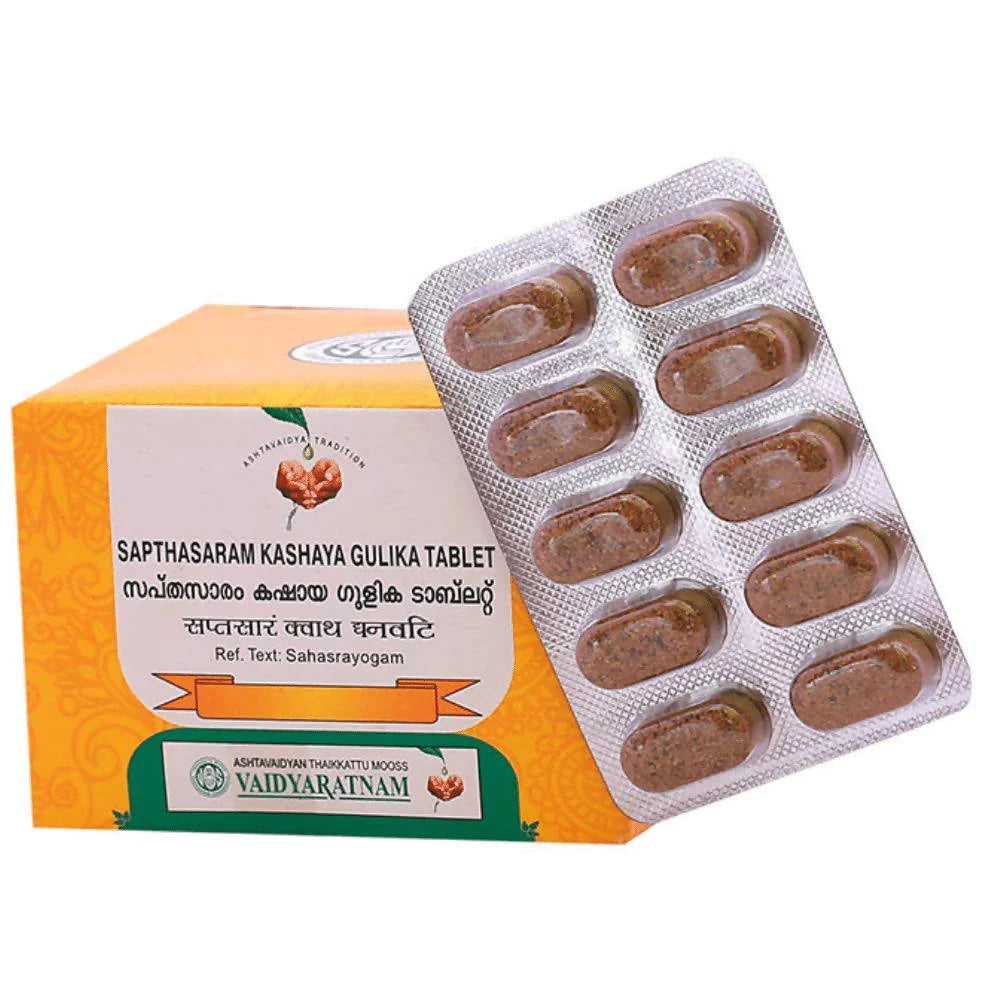 Vaidyaratnam Sapthasaram Kashaya Gulika Tablets